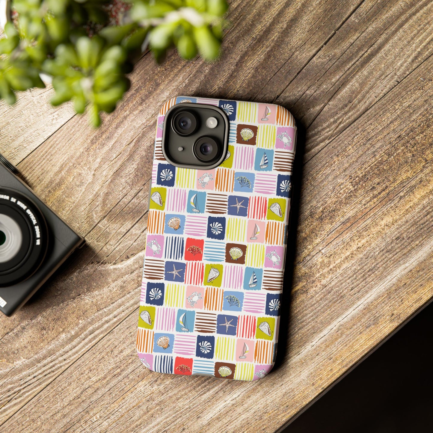 Colorful Seashells Sailboats and Starfish Summer Themed Phone Case