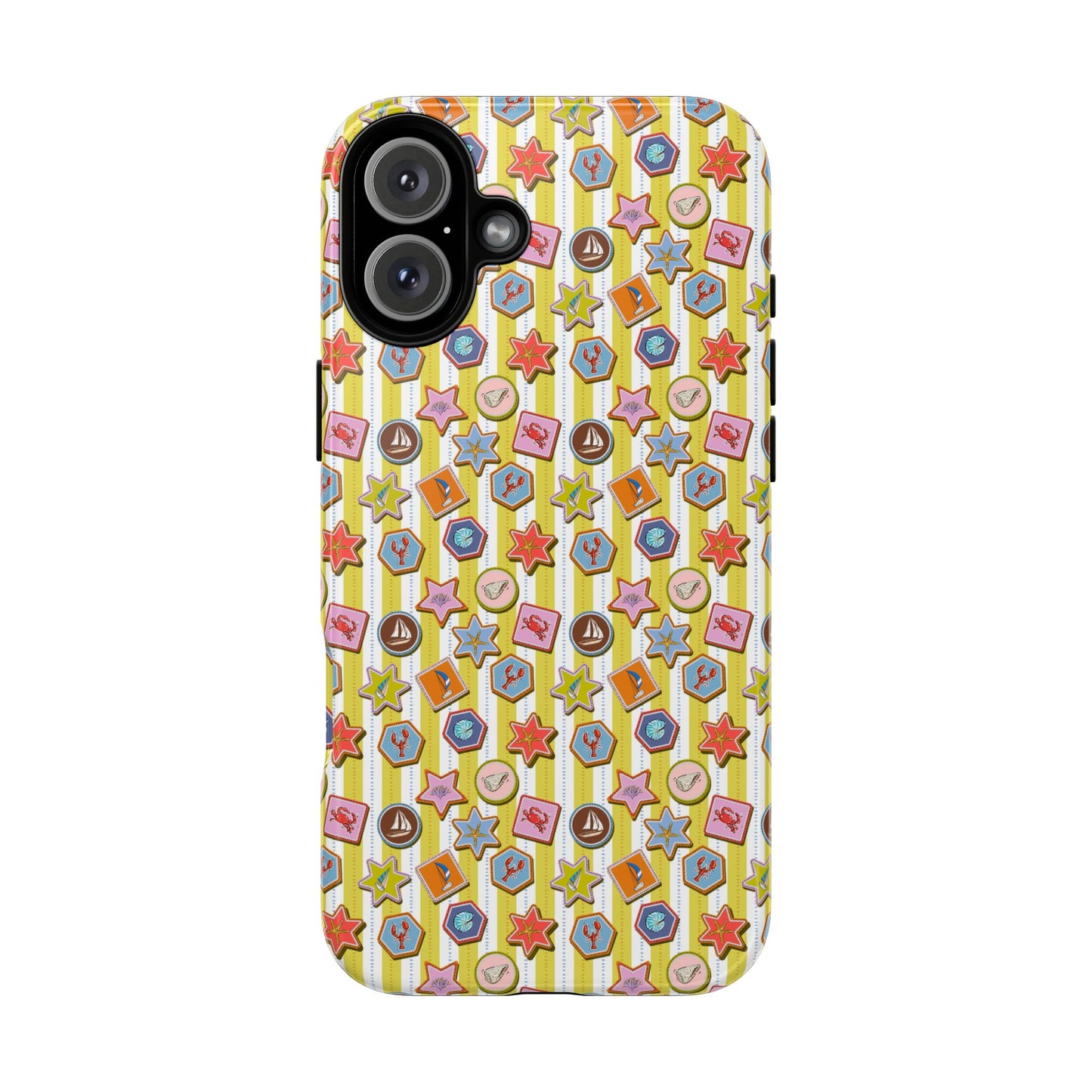 Yellow and White Striped Summer Themed Phone Case