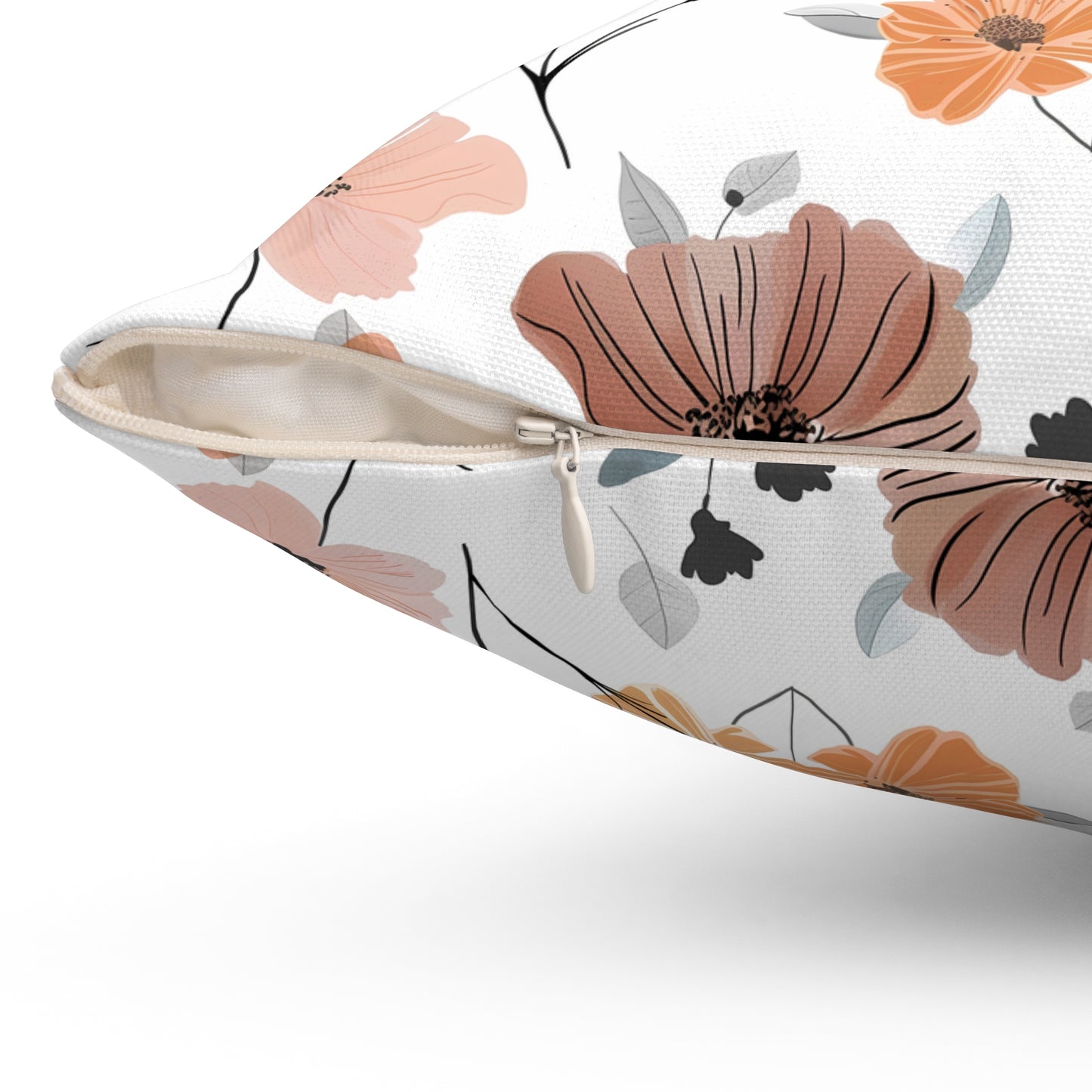 Blush and Mustard Floral - Indoor Throw Pillow