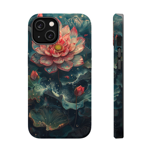 Elegant Lotus Blossom Artistic MagSafe iPhone Case