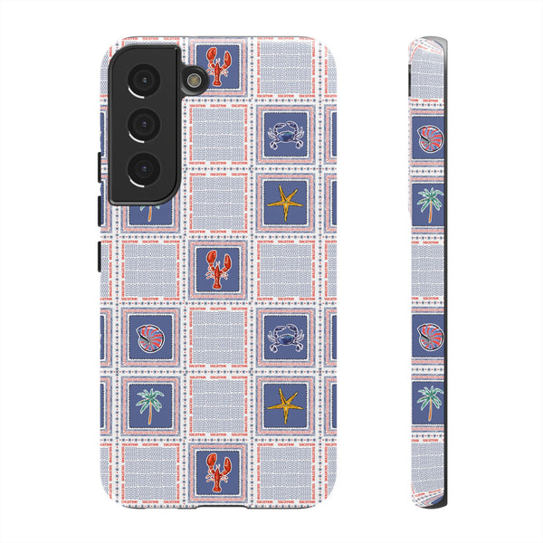 Lobsters Sailboats Seashells - Cell Phone Tough Case