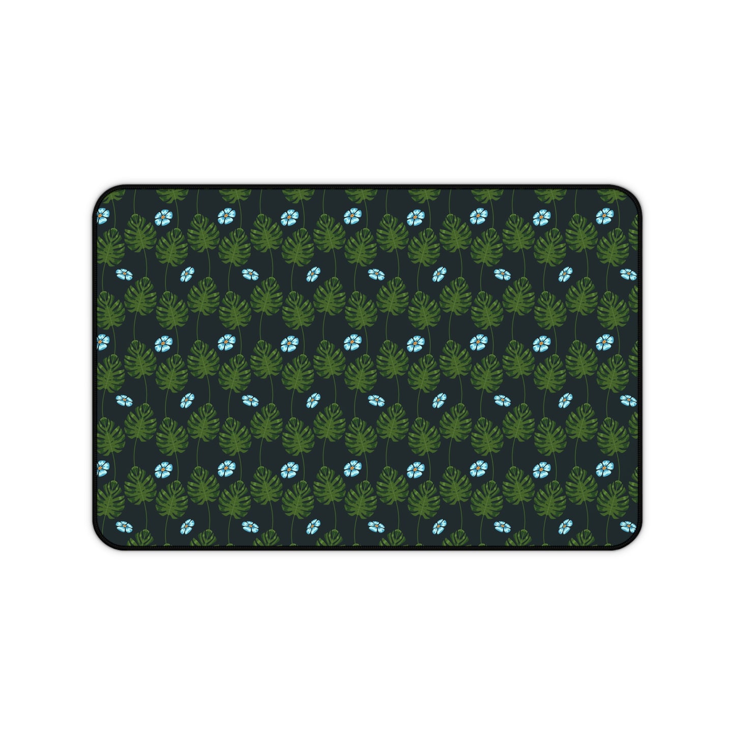 Blue and Green Floral Garden - Desk Mat