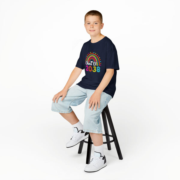 Rainbow Graduation Kids Tee | Class of 2038 Shirt | Cute Kids Apparel | Graduation Gift | Back to School T-Shirt | Rainbow Tee