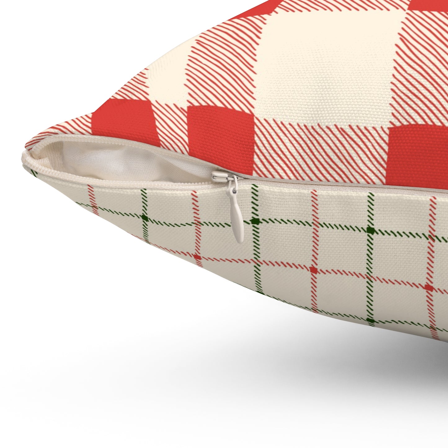 Red and White Gingham - Indoor Throw Pillow - Front and Back Design