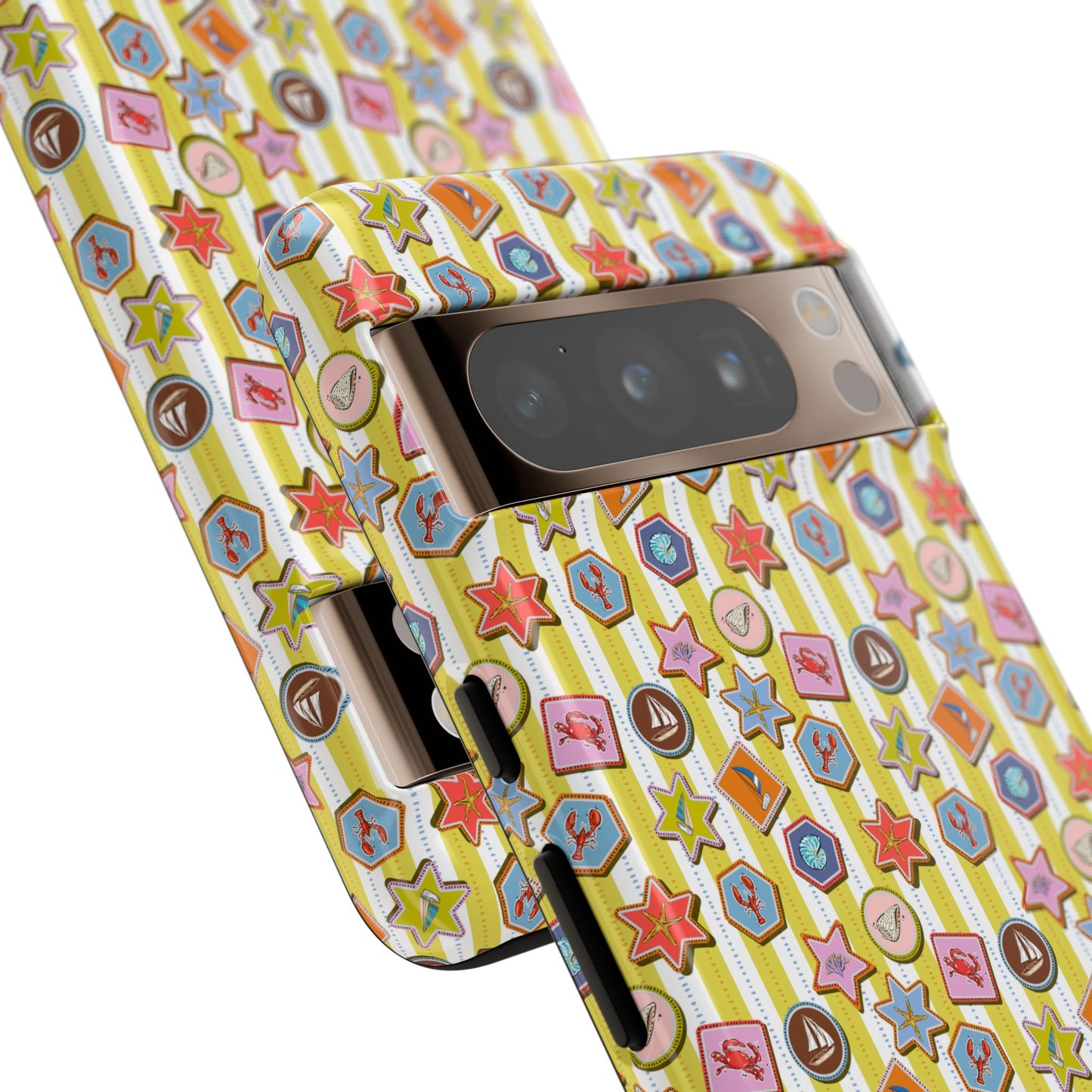 Yellow and White Striped Summer Themed Phone Case