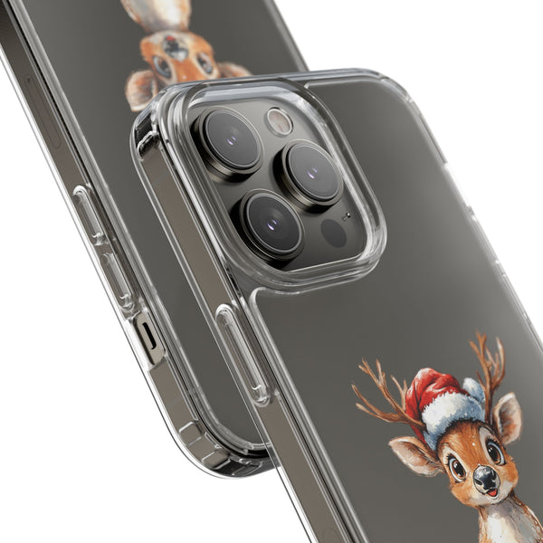 Festive Reindeer on a Clear Phone Case