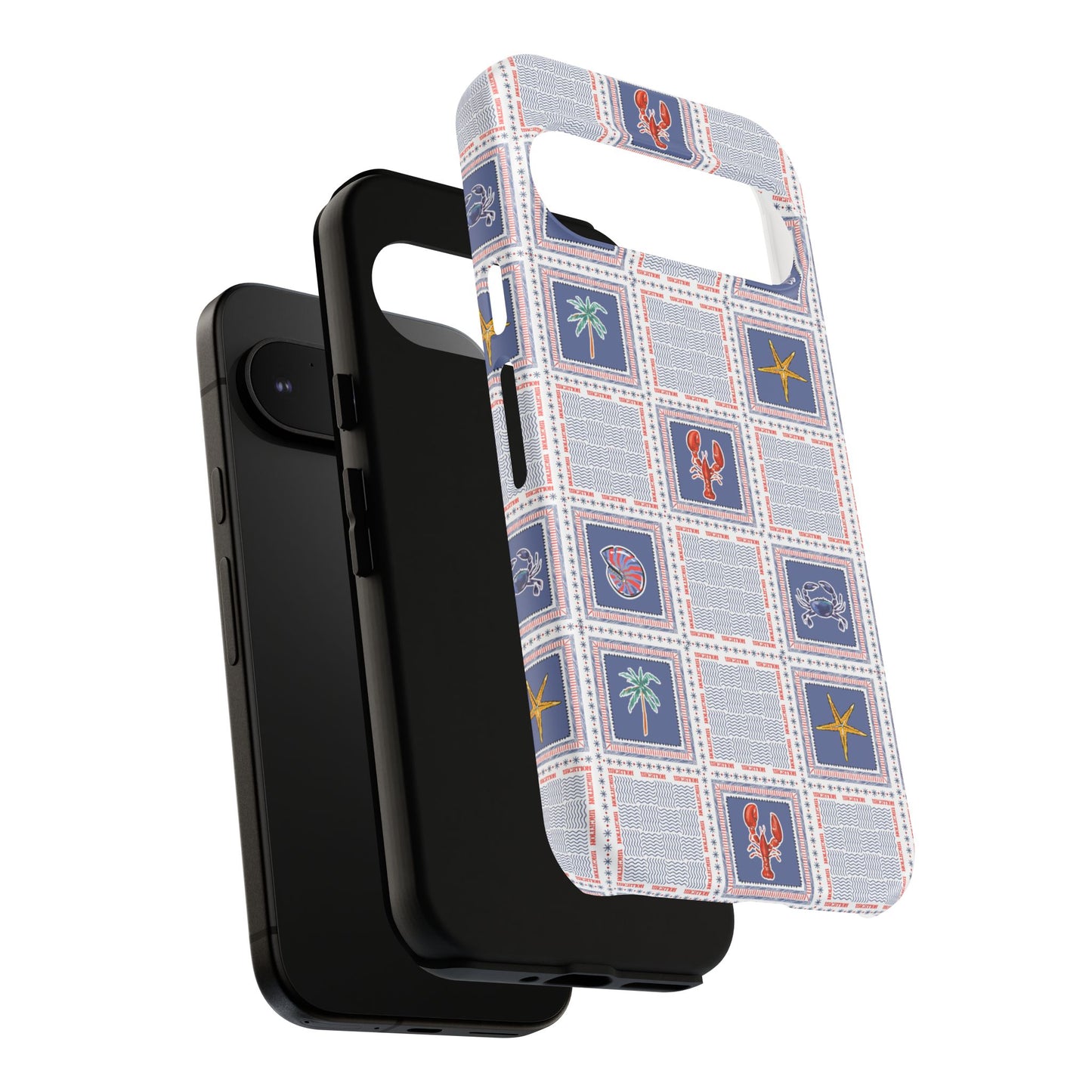 Lobsters Sailboats Seashells - Cell Phone Tough Case