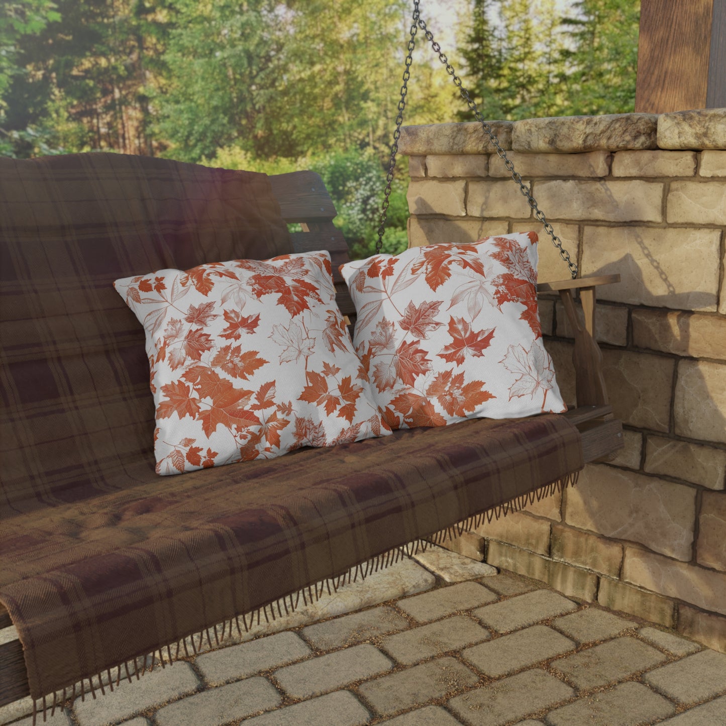 Autumn Leaf Outdoor Pillows, Decorative Garden Cushion, Fall Home Decor, Patio Accessories, Cozy Outdoor Throw Pillows