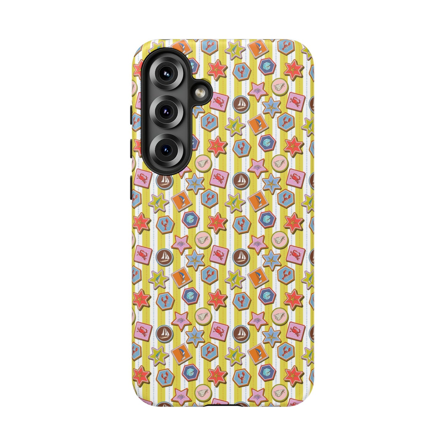 Yellow and White Striped Summer Themed Phone Case