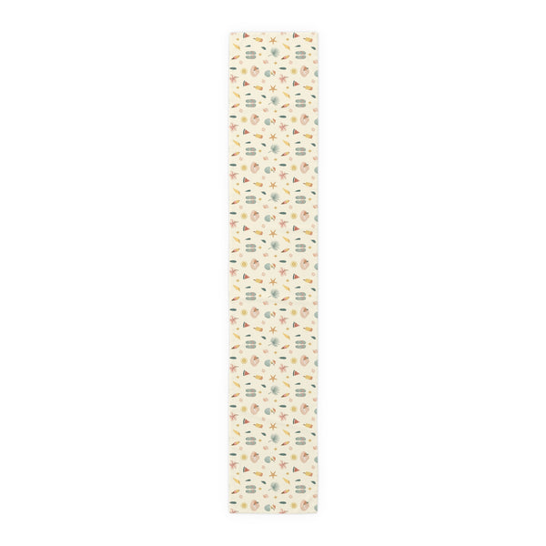 Seashell & Beach Print - Coastal Table Runner