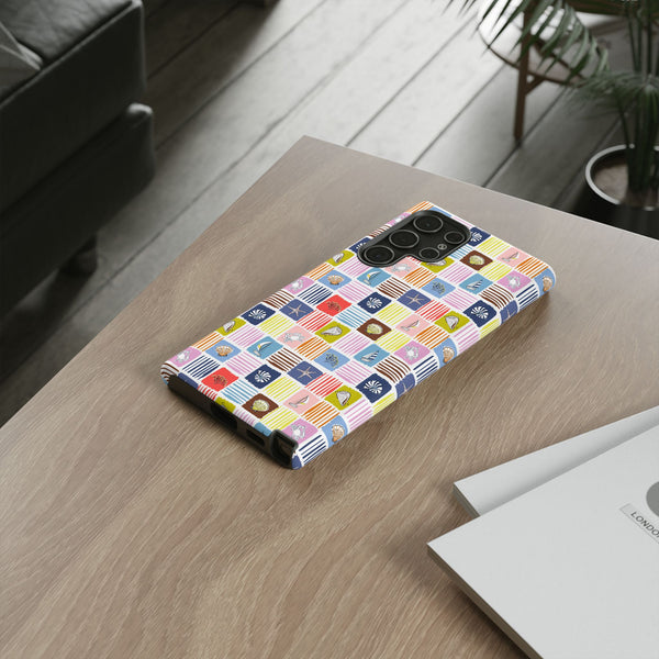 Colorful Seashells Sailboats and Starfish Summer Themed Phone Case