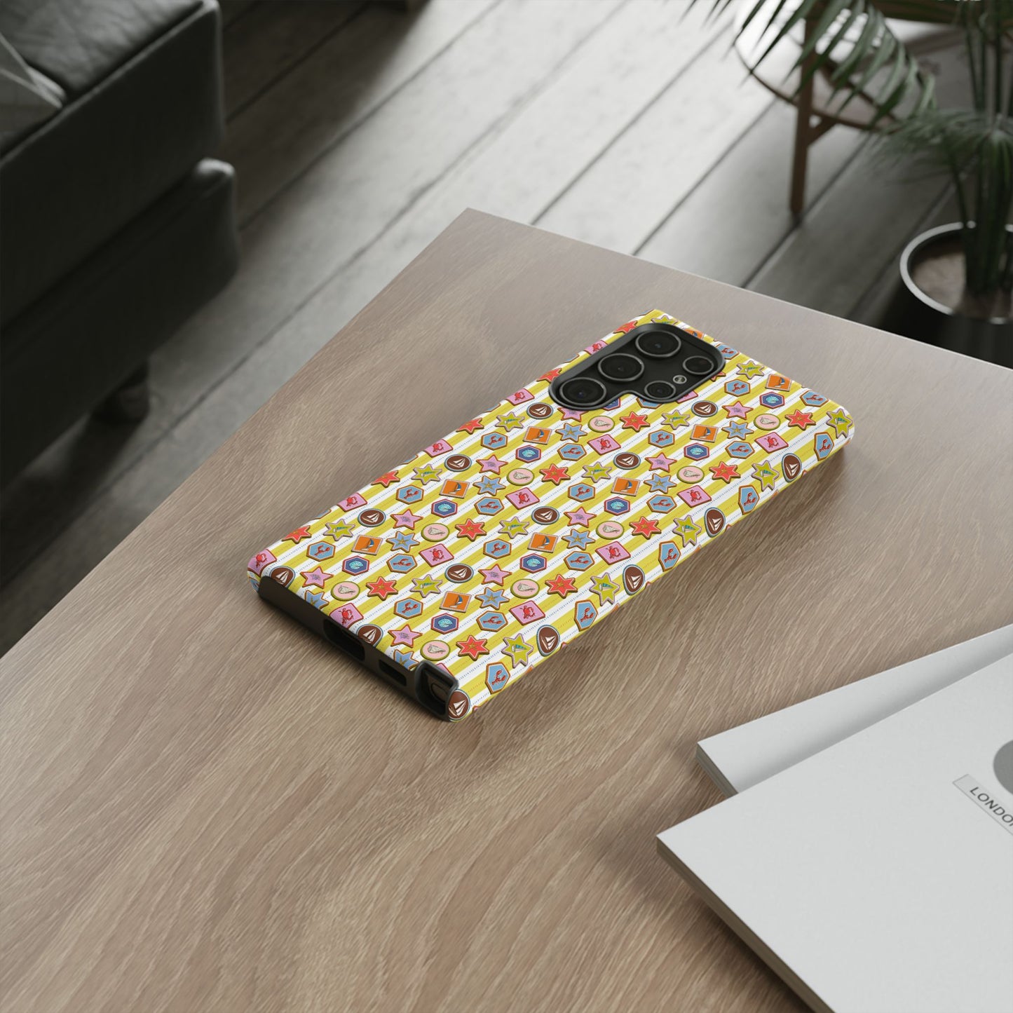 Yellow and White Striped Summer Themed Phone Case