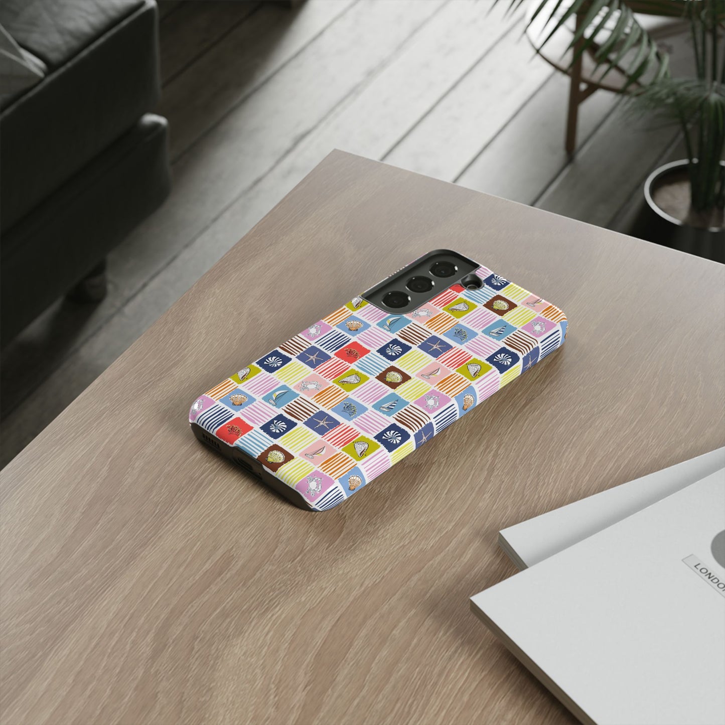 Colorful Seashells Sailboats and Starfish Summer Themed Phone Case