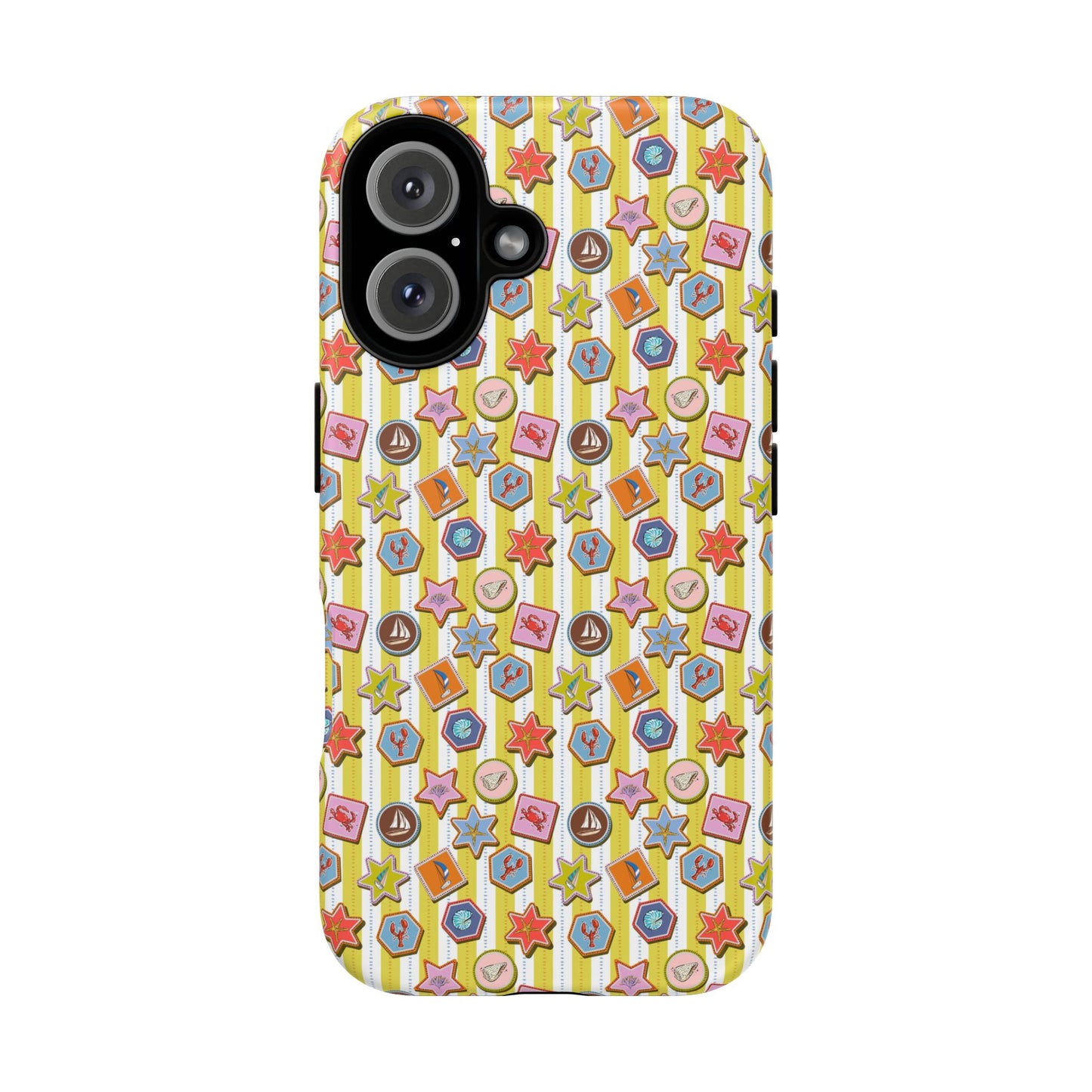Yellow and White Striped Summer Themed Phone Case