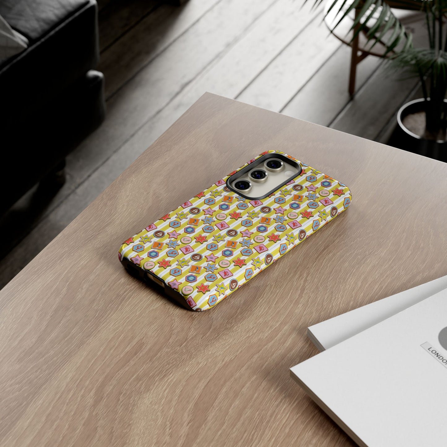 Yellow and White Striped Summer Themed Phone Case
