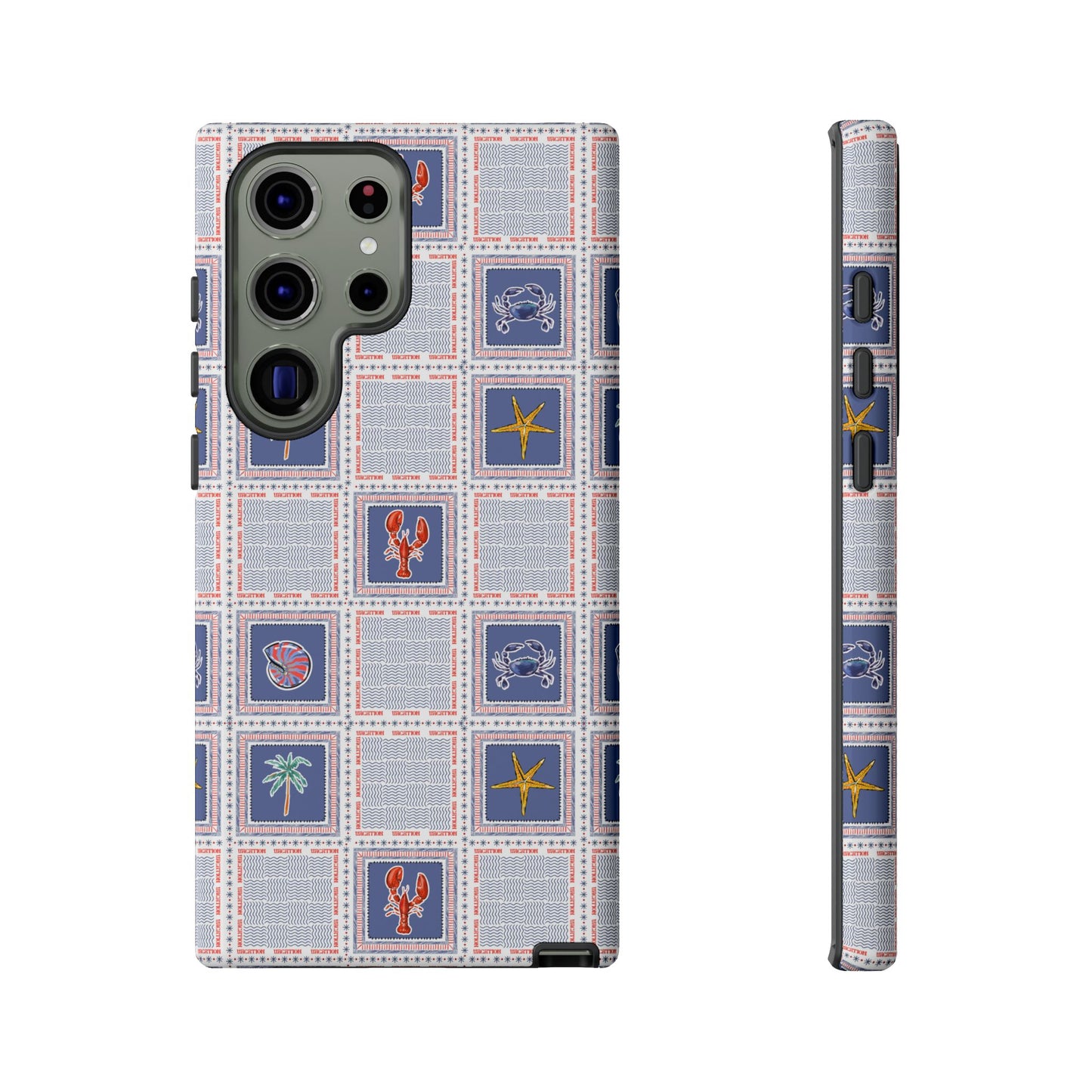 Lobsters Sailboats Seashells - Cell Phone Tough Case