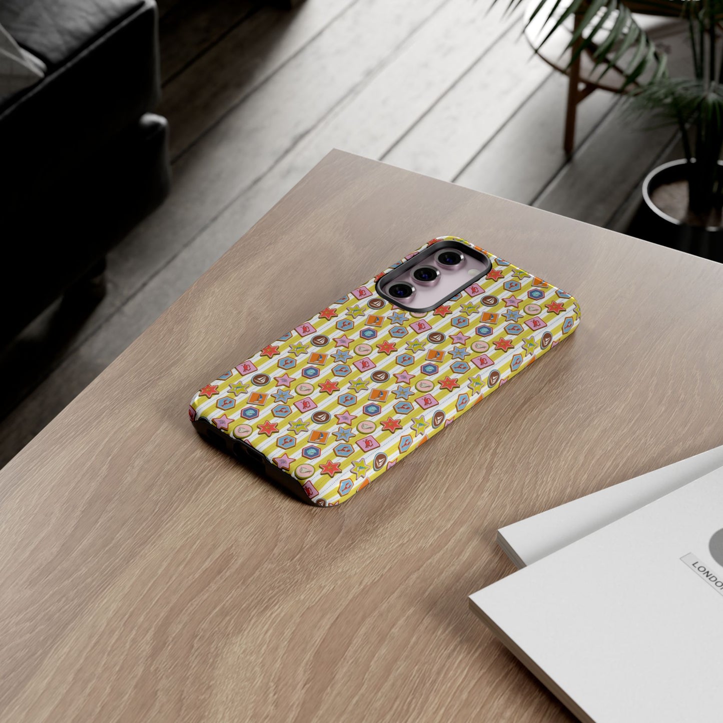 Yellow and White Striped Summer Themed Phone Case