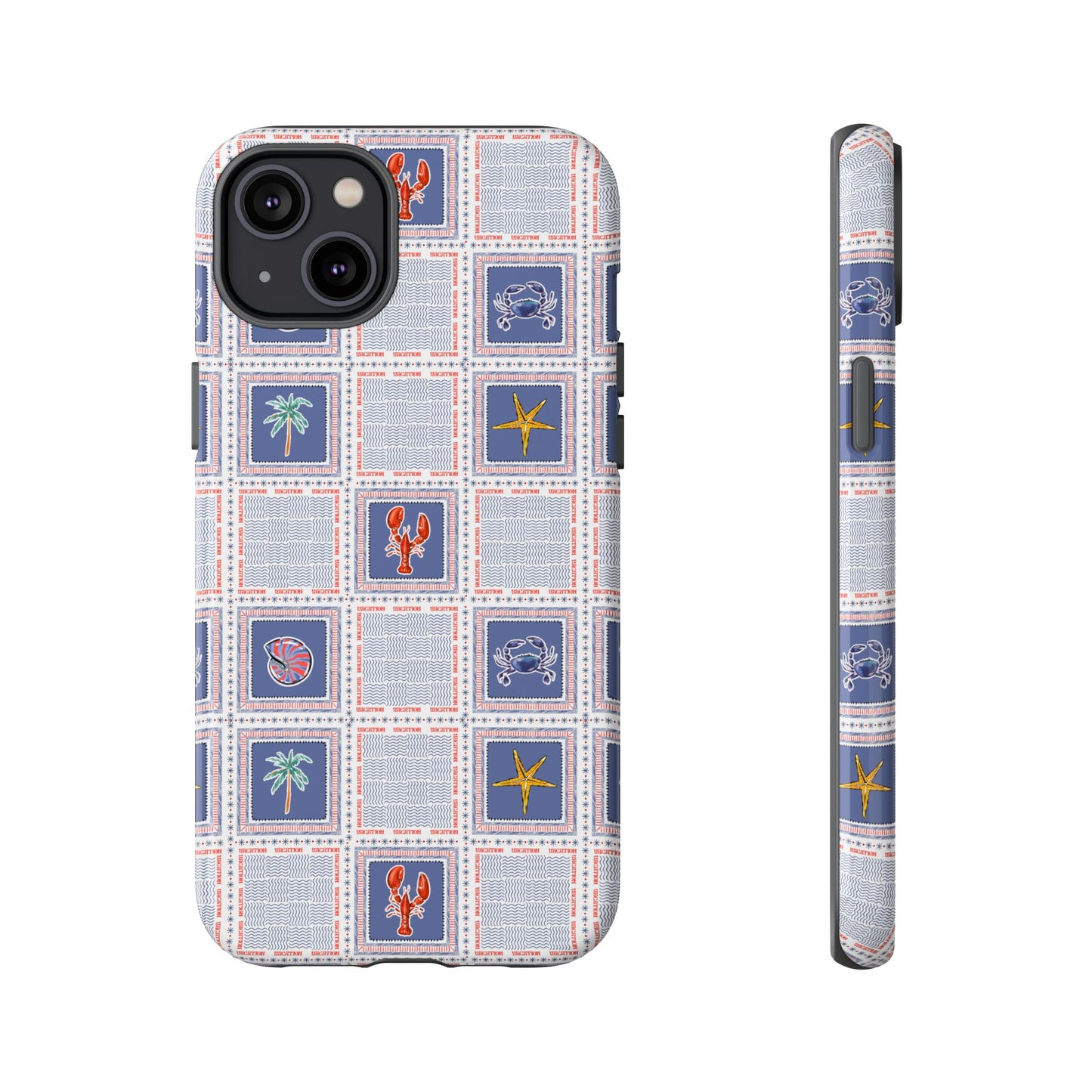 Lobsters Sailboats Seashells - Cell Phone Tough Case