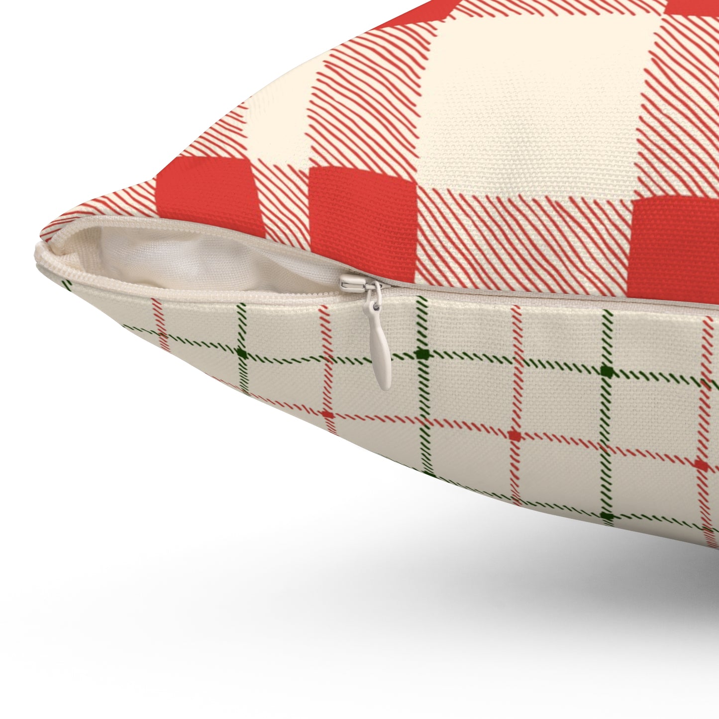 Red and White Gingham - Indoor Throw Pillow - Front and Back Design