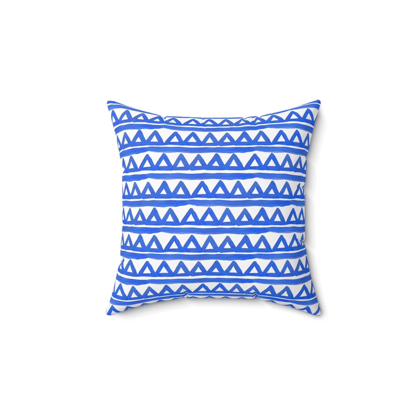 Blue Triangle Patterned - Indoor Square Pillow