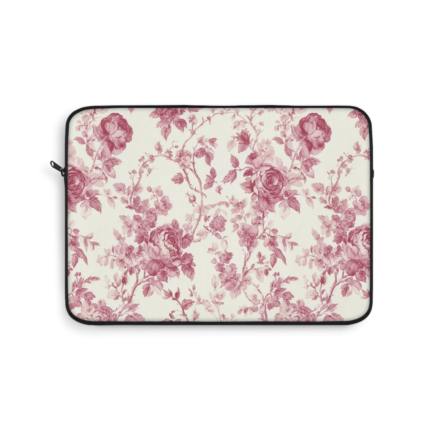 Pink Floral Toile De Jouy Laptop Sleeve
