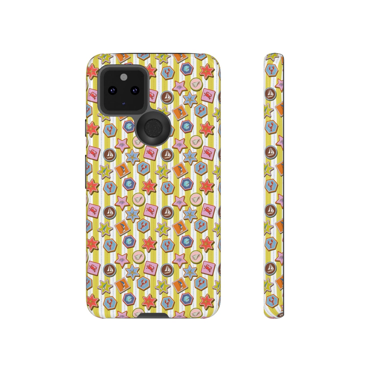 Yellow and White Striped Summer Themed Phone Case