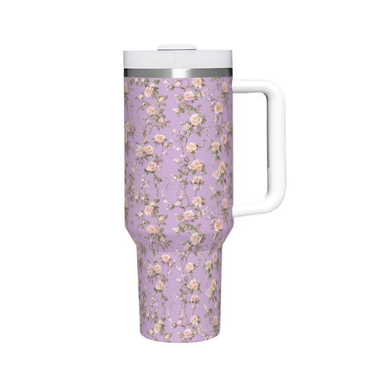 Lavender Floral - 40oz Stainless Steel Tumbler