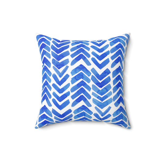 Blue Chevron - Indoor Throw Pillow