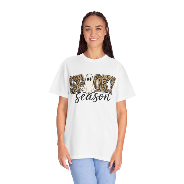 Spooky Season Leopard Print Ghost Halloween Graphic T-Shirt