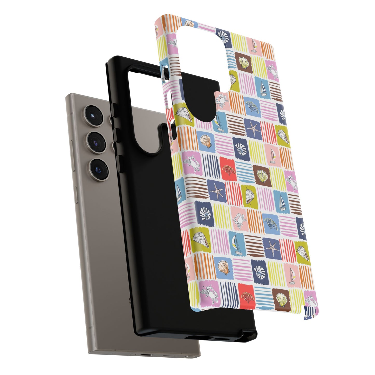 Colorful Seashells Sailboats and Starfish Summer Themed Phone Case