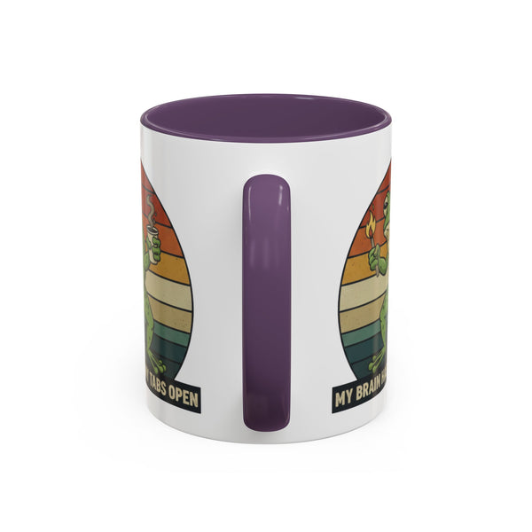 "Too Many Tabs Open" Retro Frog Accent Mug - 11oz & 15oz Ceramic Coffee Cup