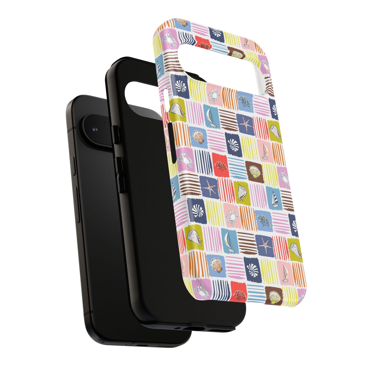 Colorful Seashells Sailboats and Starfish Summer Themed Phone Case