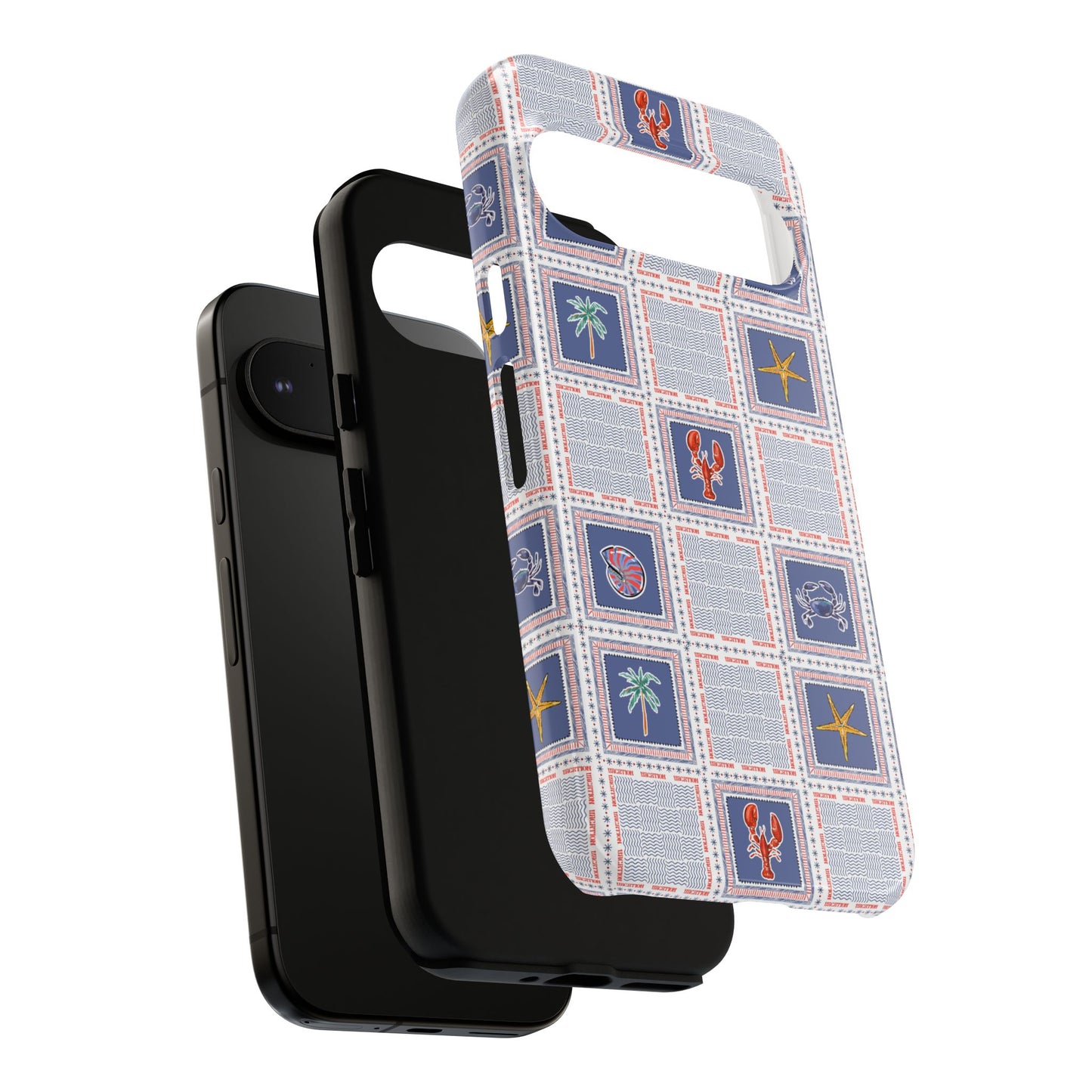 Lobsters Sailboats Seashells - Cell Phone Tough Case