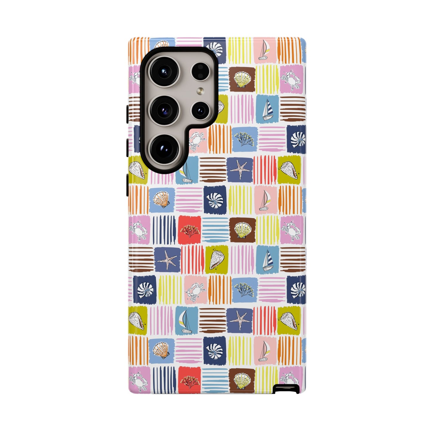 Colorful Seashells Sailboats and Starfish Summer Themed Phone Case