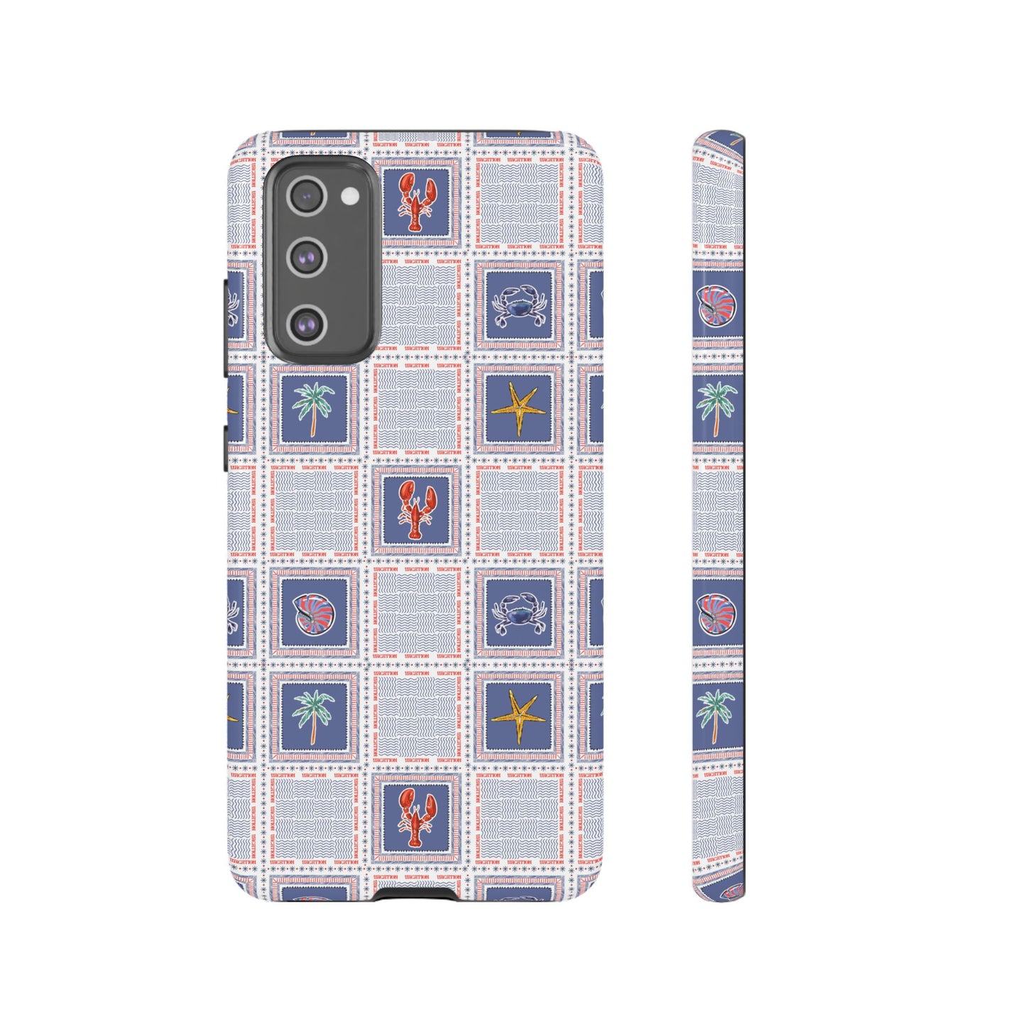 Lobsters Sailboats Seashells - Cell Phone Tough Case