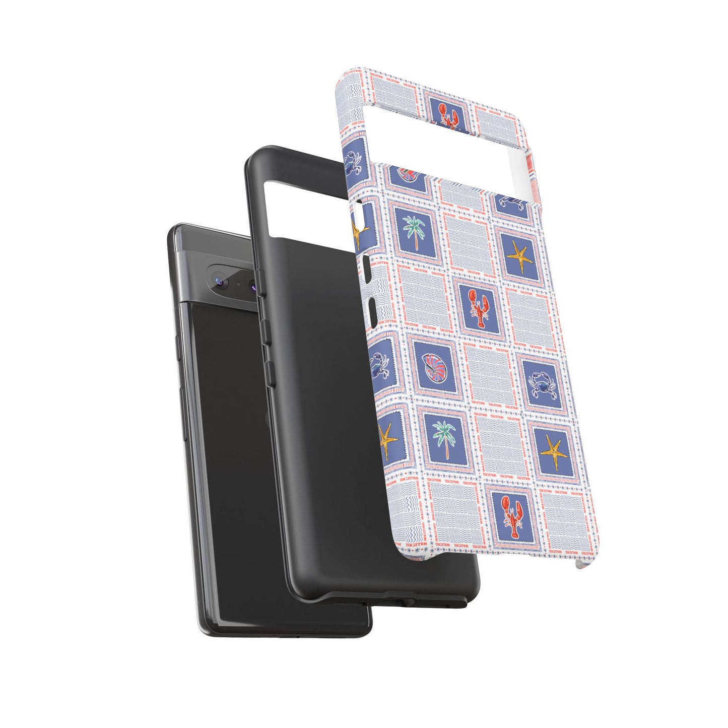 Lobsters Sailboats Seashells - Cell Phone Tough Case
