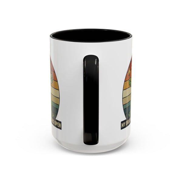 "Too Many Tabs Open" Retro Frog Accent Mug - 11oz & 15oz Ceramic Coffee Cup