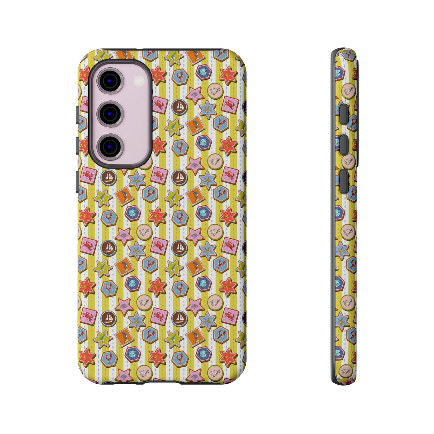Yellow and White Striped Summer Themed Phone Case