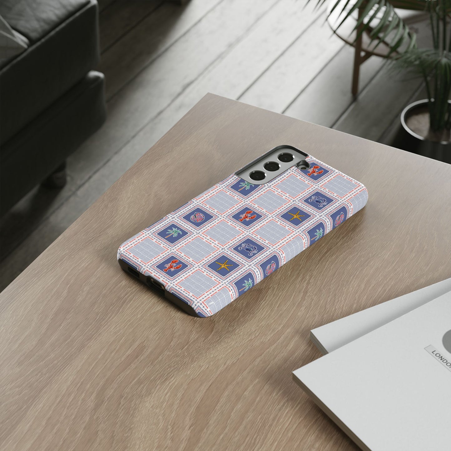 Lobsters Sailboats Seashells - Cell Phone Tough Case