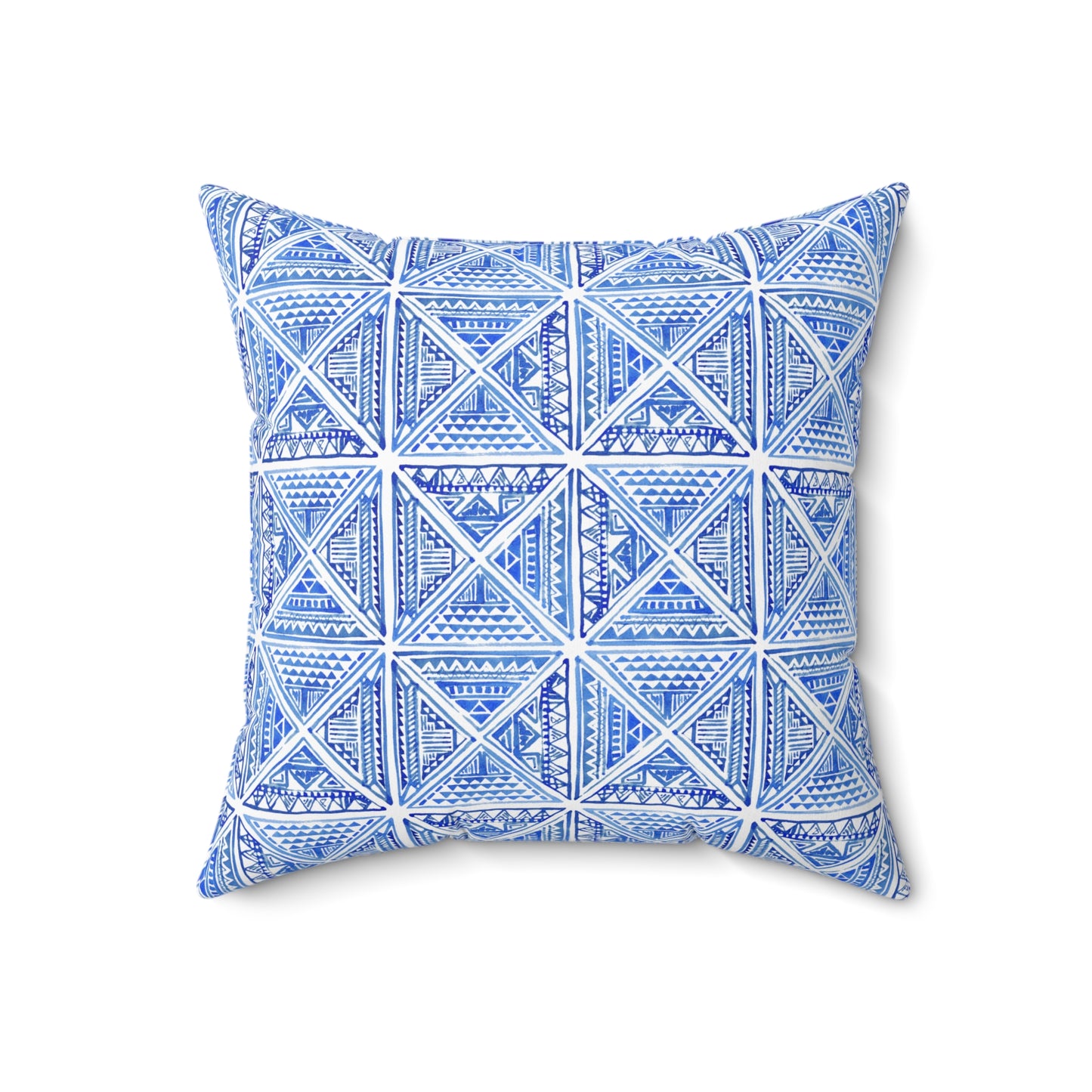 Blue Mediterranean Tile - Indoor Throw Pillow