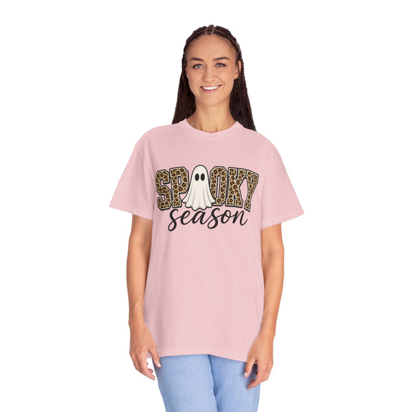 Spooky Season Leopard Print Ghost Halloween Graphic T-Shirt