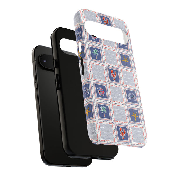 Lobsters Sailboats Seashells - Cell Phone Tough Case