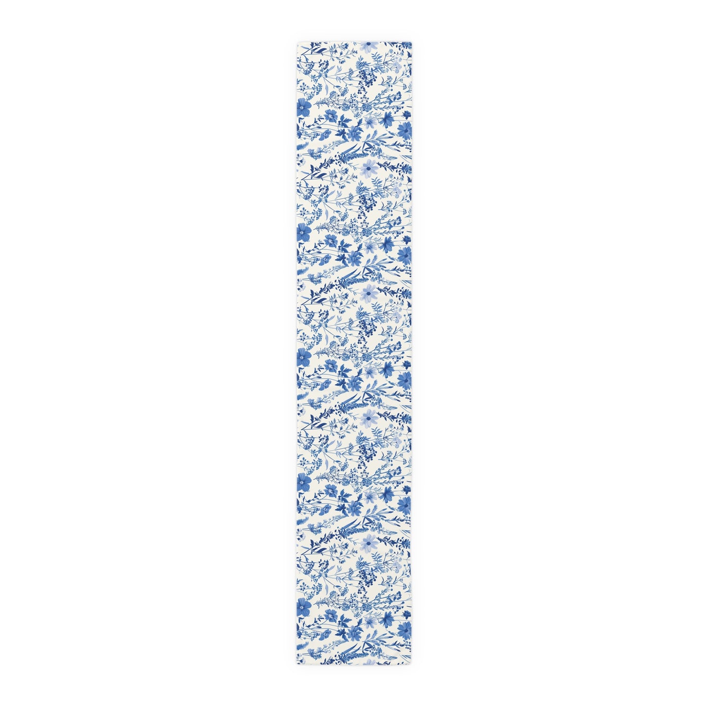 Blue Floral Toile Table Runner