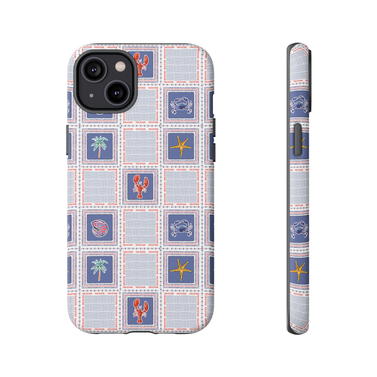Lobsters Sailboats Seashells - Cell Phone Tough Case