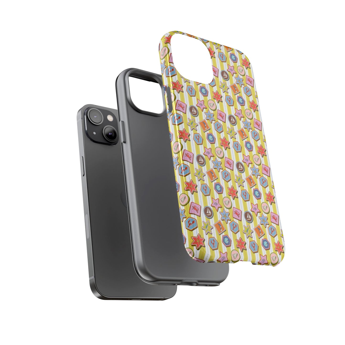 Yellow and White Striped Summer Themed Phone Case