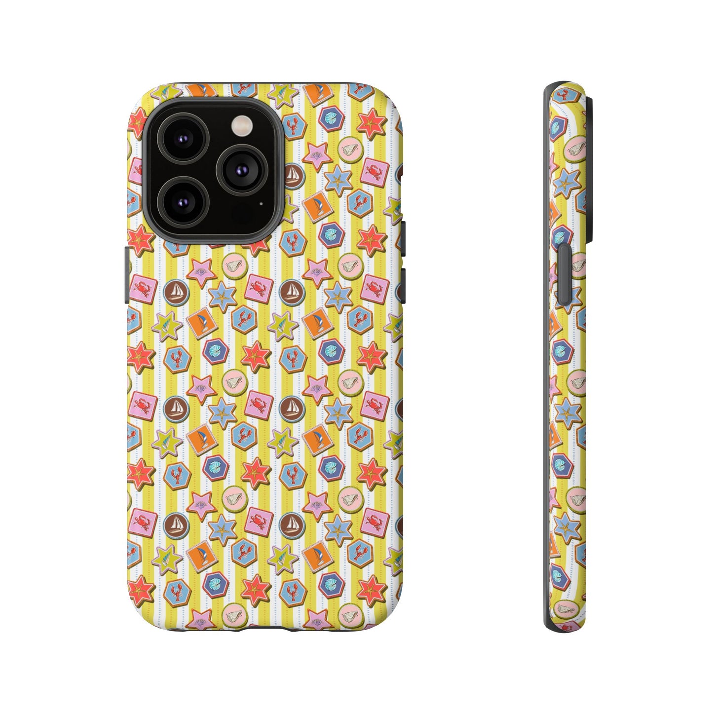 Yellow and White Striped Summer Themed Phone Case