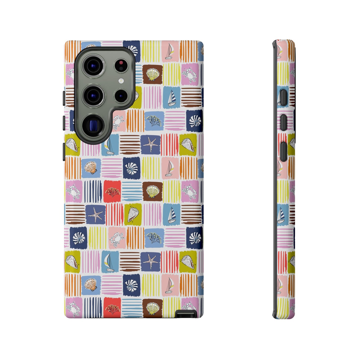 Colorful Seashells Sailboats and Starfish Summer Themed Phone Case
