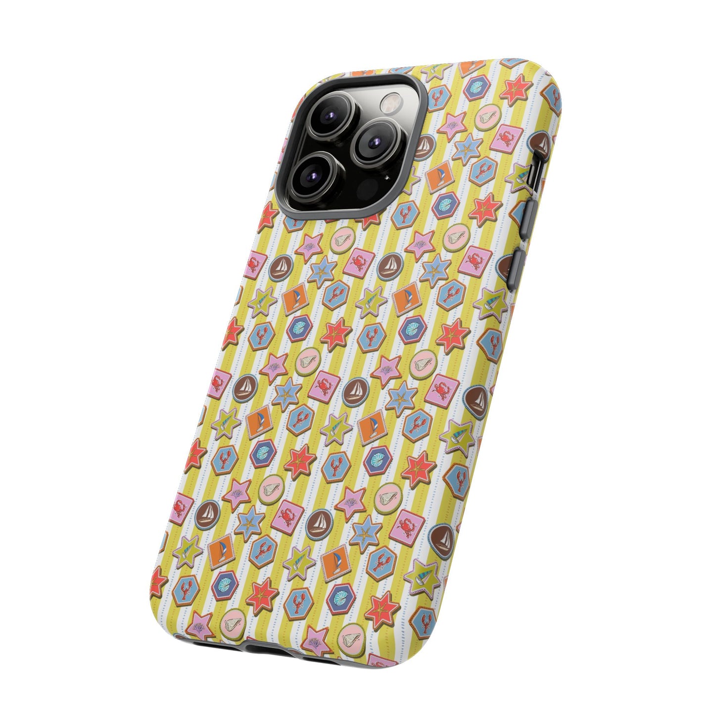 Yellow and White Striped Summer Themed Phone Case