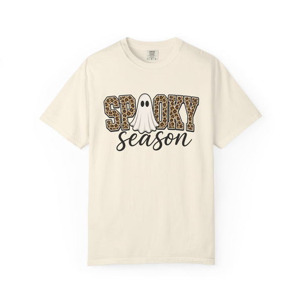 Spooky Season Leopard Print Ghost Halloween Graphic T-Shirt