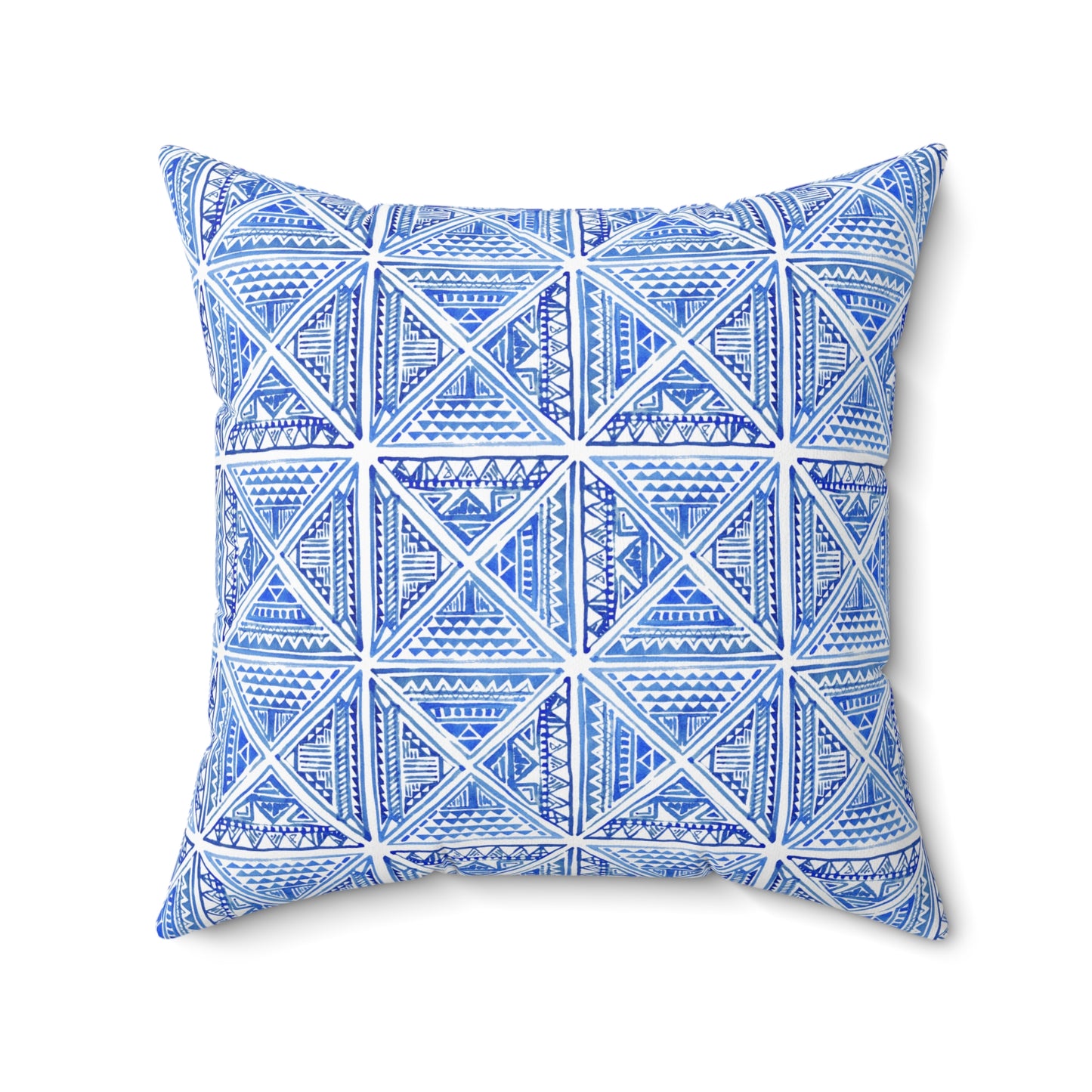 Blue Mediterranean Tile - Indoor Throw Pillow